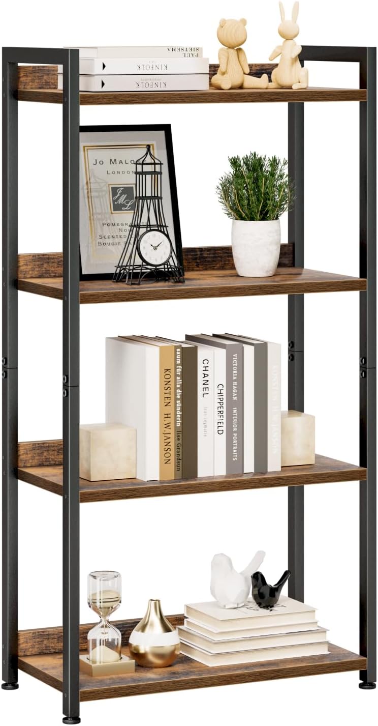 5-Tier Vertical Storage Shelf – Dark Wood & Matte Black Frame — image 35