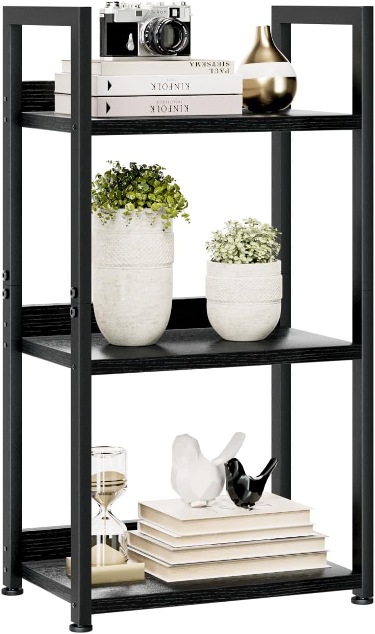 5-Tier Vertical Storage Shelf – Dark Wood & Matte Black Frame — image 27