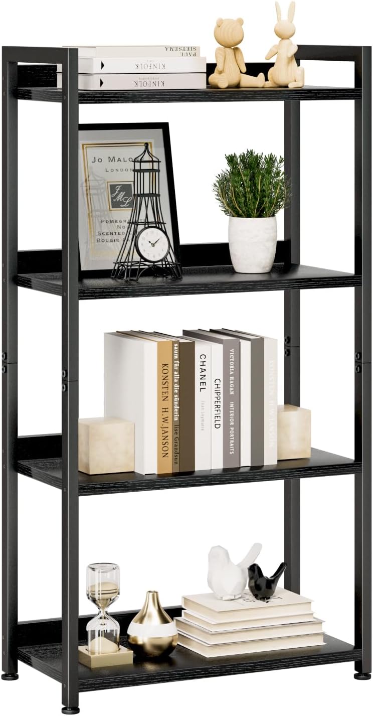 5-Tier Vertical Storage Shelf – Dark Wood & Matte Black Frame — image 25