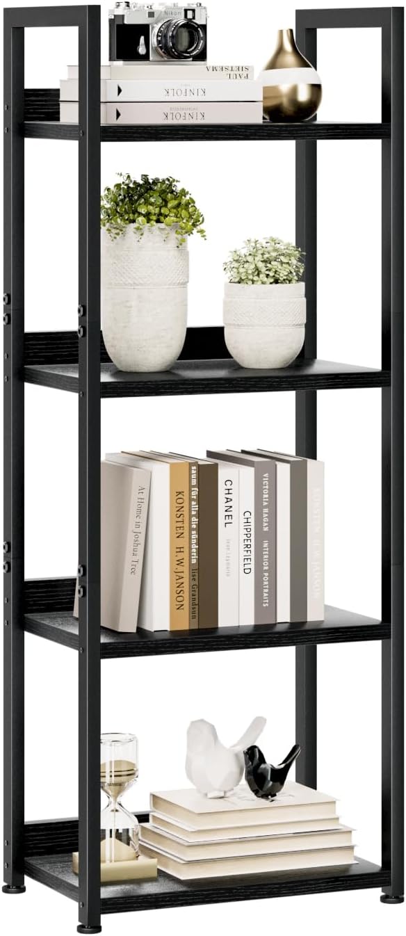 5-Tier Vertical Storage Shelf – Dark Wood & Matte Black Frame — image 37