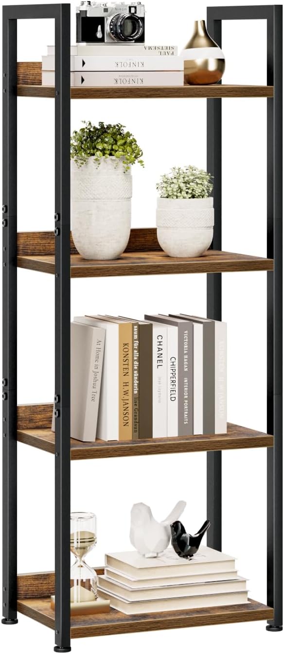 5-Tier Vertical Storage Shelf – Dark Wood & Matte Black Frame — image 17
