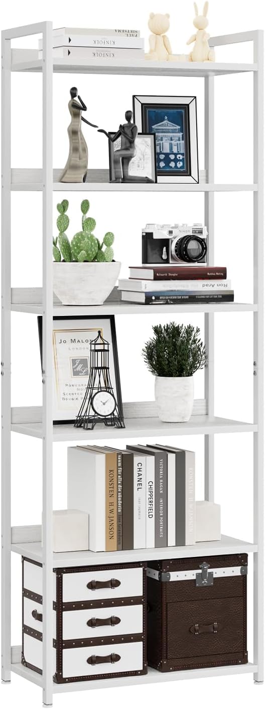 5-Tier Vertical Storage Shelf – Dark Wood & Matte Black Frame — image 36