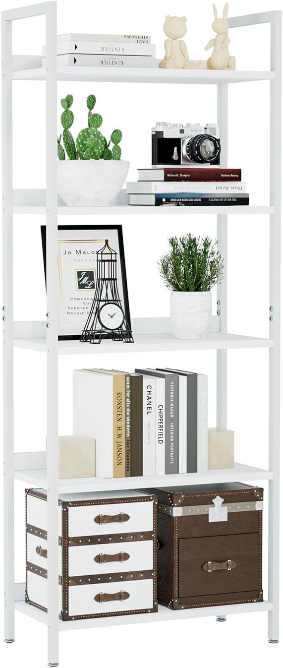 5-Tier Vertical Storage Shelf – Dark Wood & Matte Black Frame — image 20