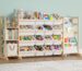 Kids’ Natural Wood Playroom Storage Organizer with Bins & Bookshelf