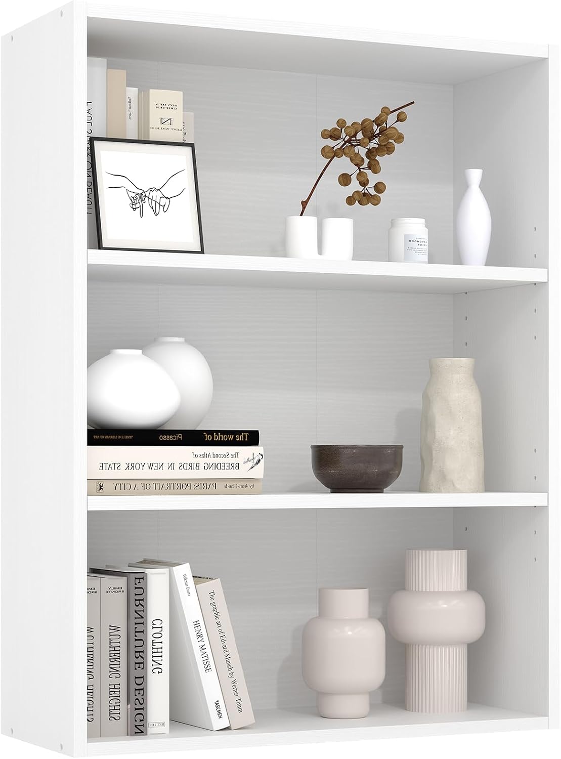 Black Wood Grain Bookcase — Modern 5-Tier Open Shelf — image 18