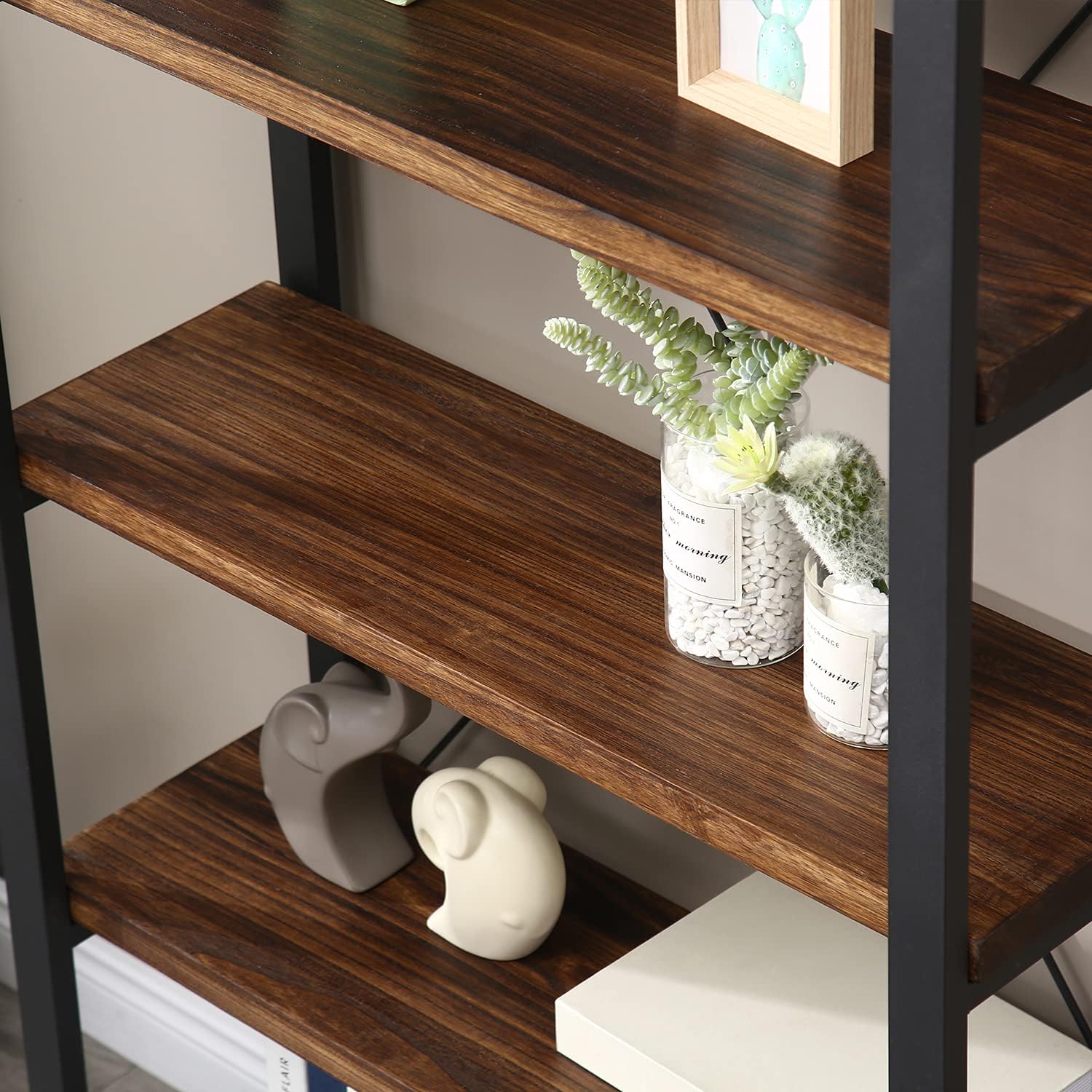 4-Tier Rustic Industrial Bookcase – Sturdy Metal & Wood Shelves — image 7