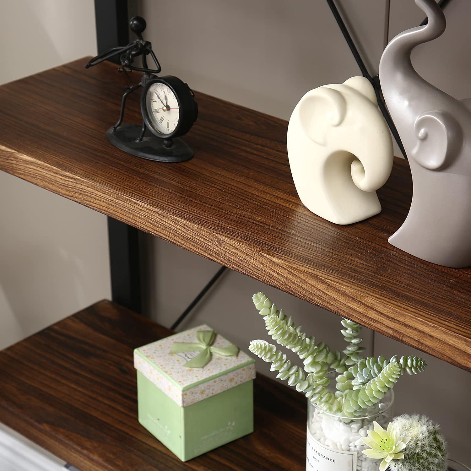 4-Tier Rustic Industrial Bookcase – Sturdy Metal & Wood Shelves — image 3