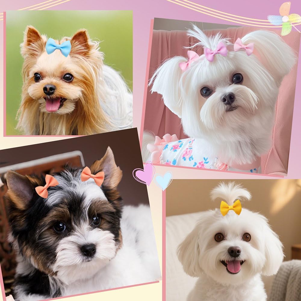 Vibrant Grosgrain Pet Hair Bows - Hình 9