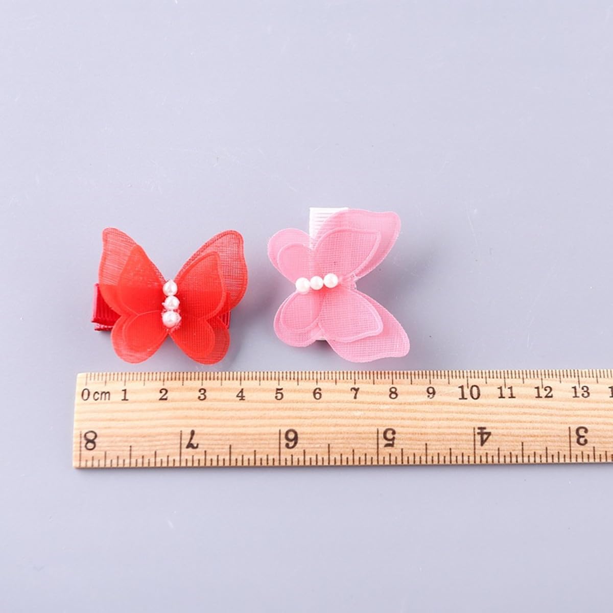 Chiffon Butterfly Dog Hair Clips - Hình 2