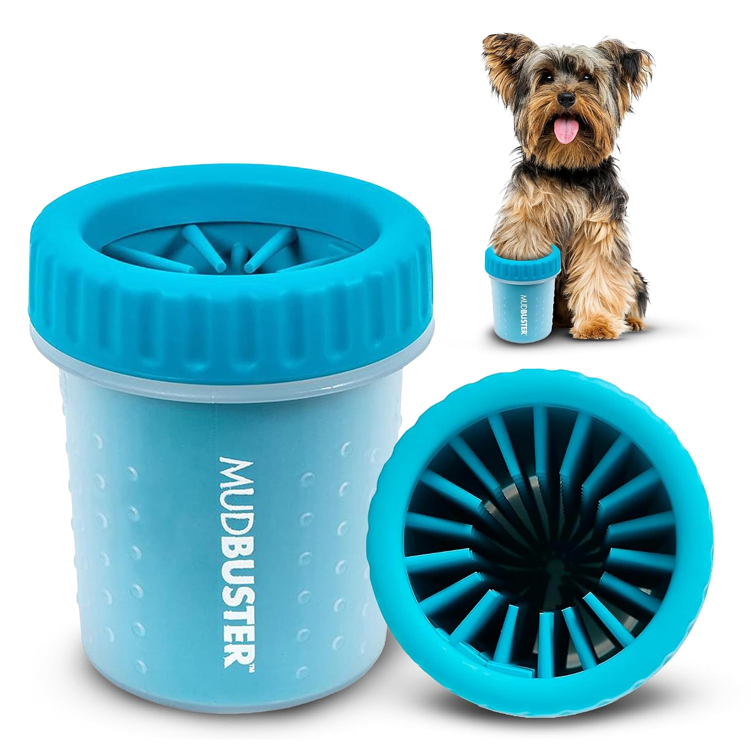 MudBuster Gentle Portable Paw Cleaner for Dogs - Aqua Blue
