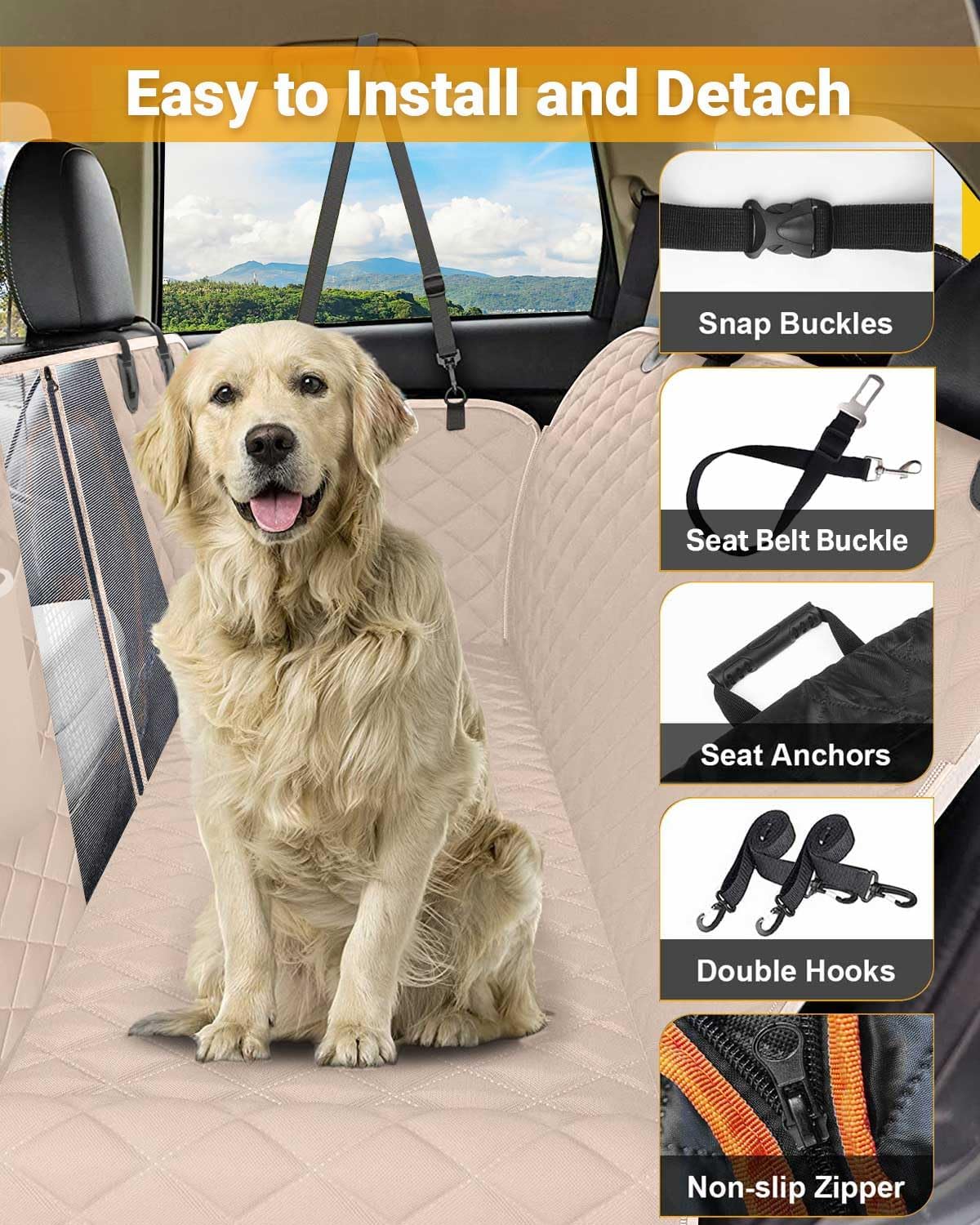Deluxe Quilted Beige Car Seat Cover - Hình 2