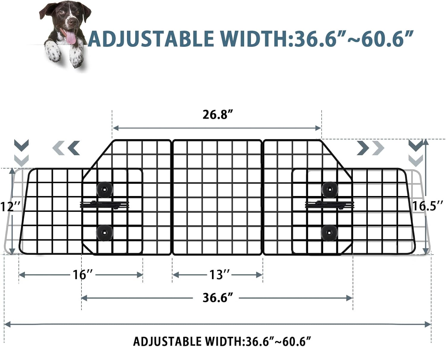 Adjustable Black Grid Pet Barrier - Hình 2