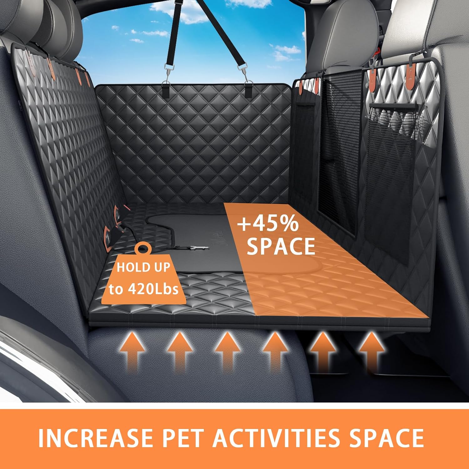 Sixheels Quilted Pet Car Seat Cover - Hình 2