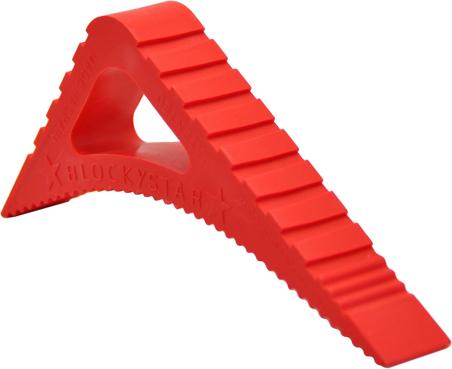 Blockystar Rubber Door Stopper & Window Wedge, Award Winning Decorative Doorstop, Multi-Surface Door Stoppers for Home, Office, Schools, Made in Spain, Red