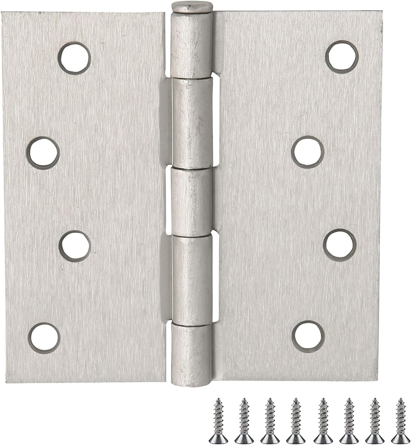 Design House Interior Door Hinge, 4", Satin Nickel | Square Radius, Surface, Traditional, Steel, 10-Pack, Hardware, 181669