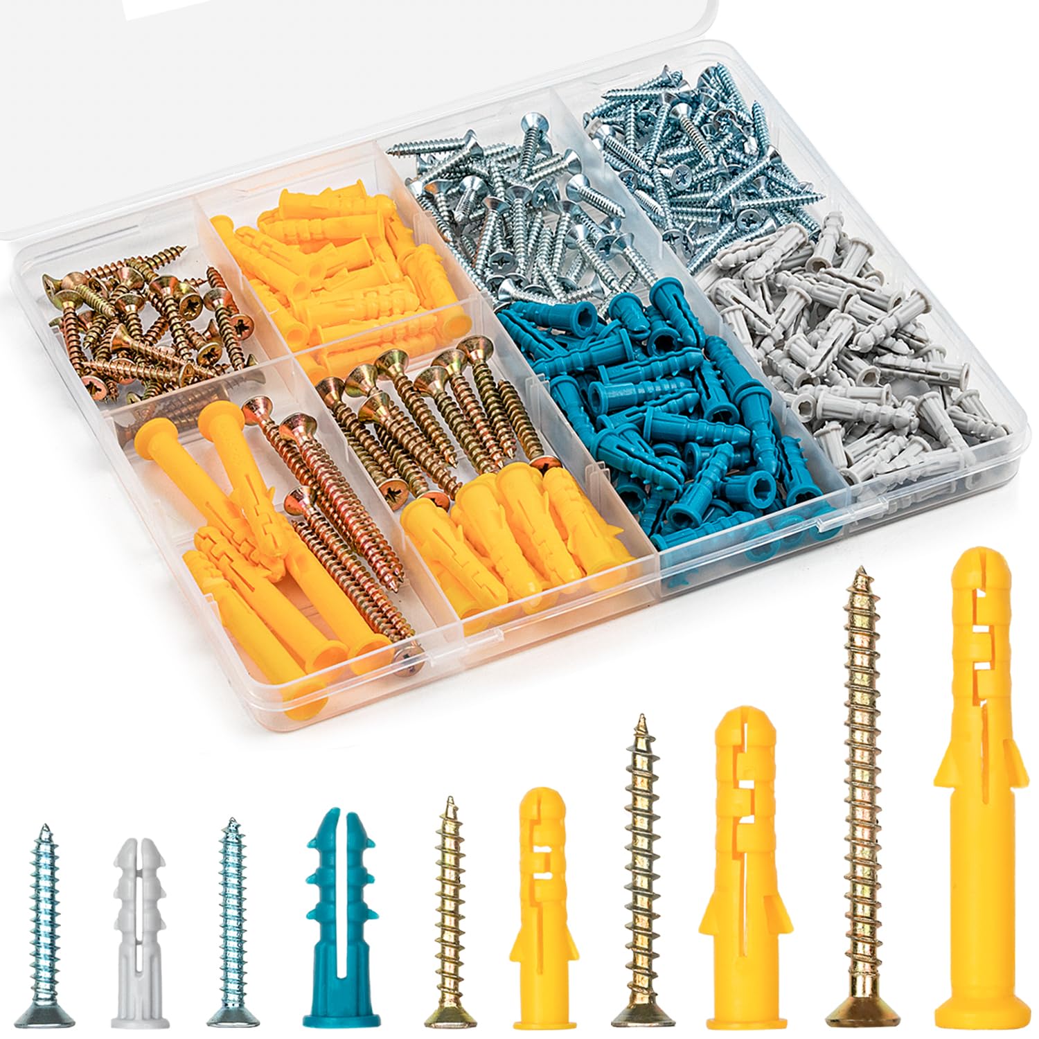 KURUI 270Pcs Wall Anchors Kit for Home Improvement and Decor, Replace Picture Hanging Nails