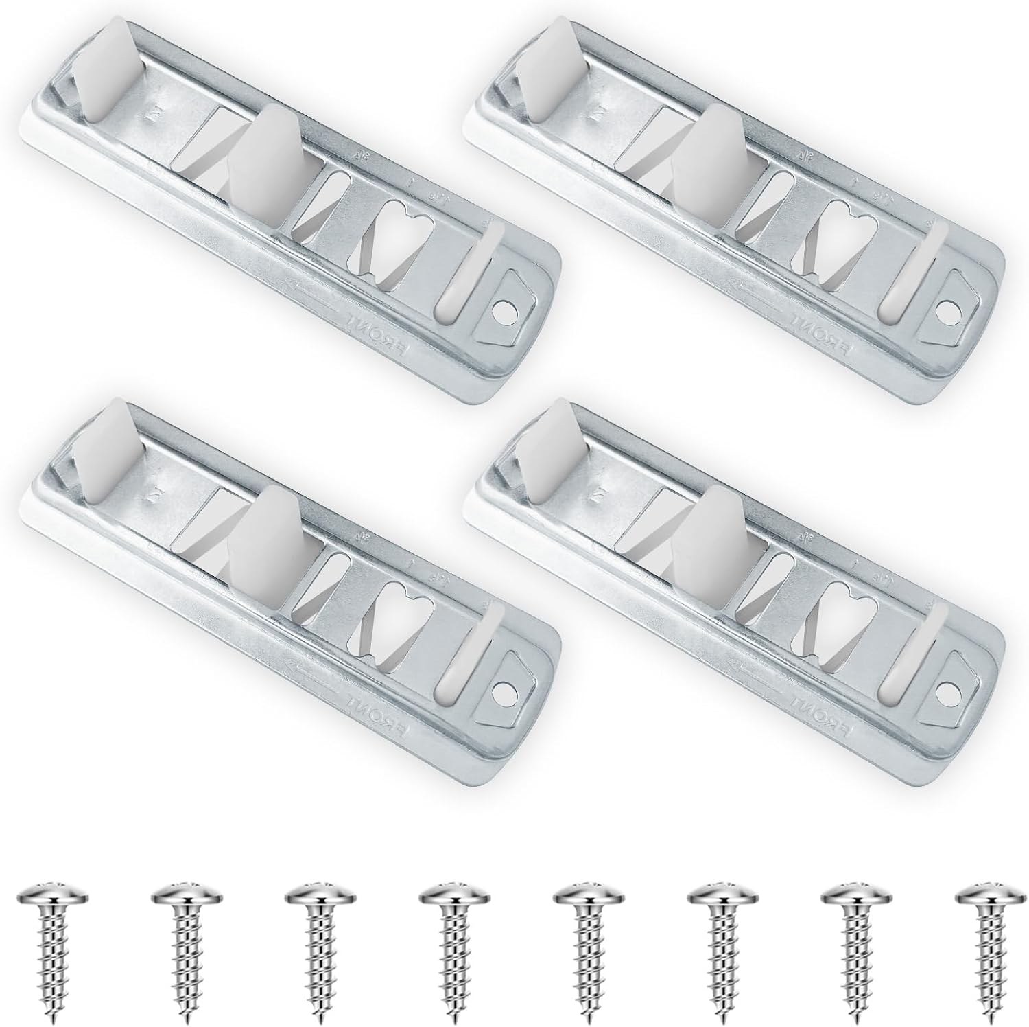 Sliding Closet Door Floor Guide Compatible with Prime-Line N 6560 | Stamped Steel Sliding Closet Door Hardware, Adjustable Floor Guide Fits 3/4" to 1-3/8" Doors-White