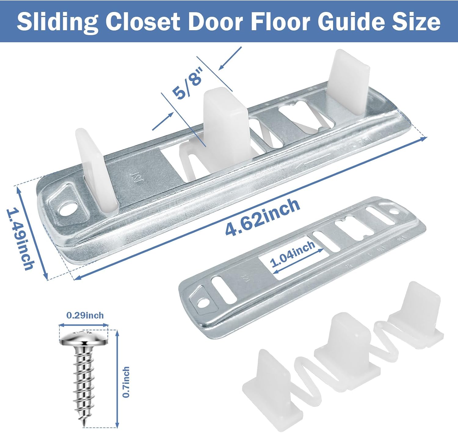 Sliding Closet Door Floor Guide Compatible with Prime-Line N 6560 | Stamped Steel Sliding