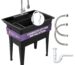Durable Black Utility Sink with Pull-Out Faucet & Full Kit