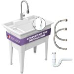 Durable Black Utility Sink with Pull-Out Faucet & Full Kit — view 7