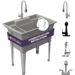 Durable Black Utility Sink with Pull-Out Faucet & Full Kit — view 8