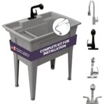 Durable Black Utility Sink with Pull-Out Faucet & Full Kit — view 9