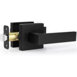 Matte Black Square Privacy Door Levers – 5-Pack Modern for Bedroom & — view 22