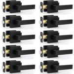 Matte Black Square Privacy Door Levers – 5-Pack Modern for Bedroom & — view 24