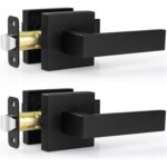 Matte Black Square Privacy Door Levers – 5-Pack Modern for Bedroom & — view 29