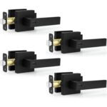 Matte Black Square Privacy Door Levers – 5-Pack Modern for Bedroom & — view 30
