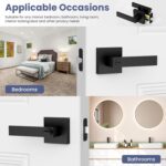 Matte Black Square Privacy Door Levers – 5-Pack Modern for Bedroom & — view 7