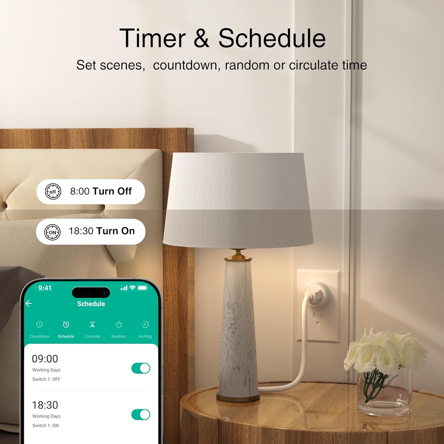 GHome Smart Plug, WiFi Smart Plugs Work with Alexa and Google Home, Smart Outlet