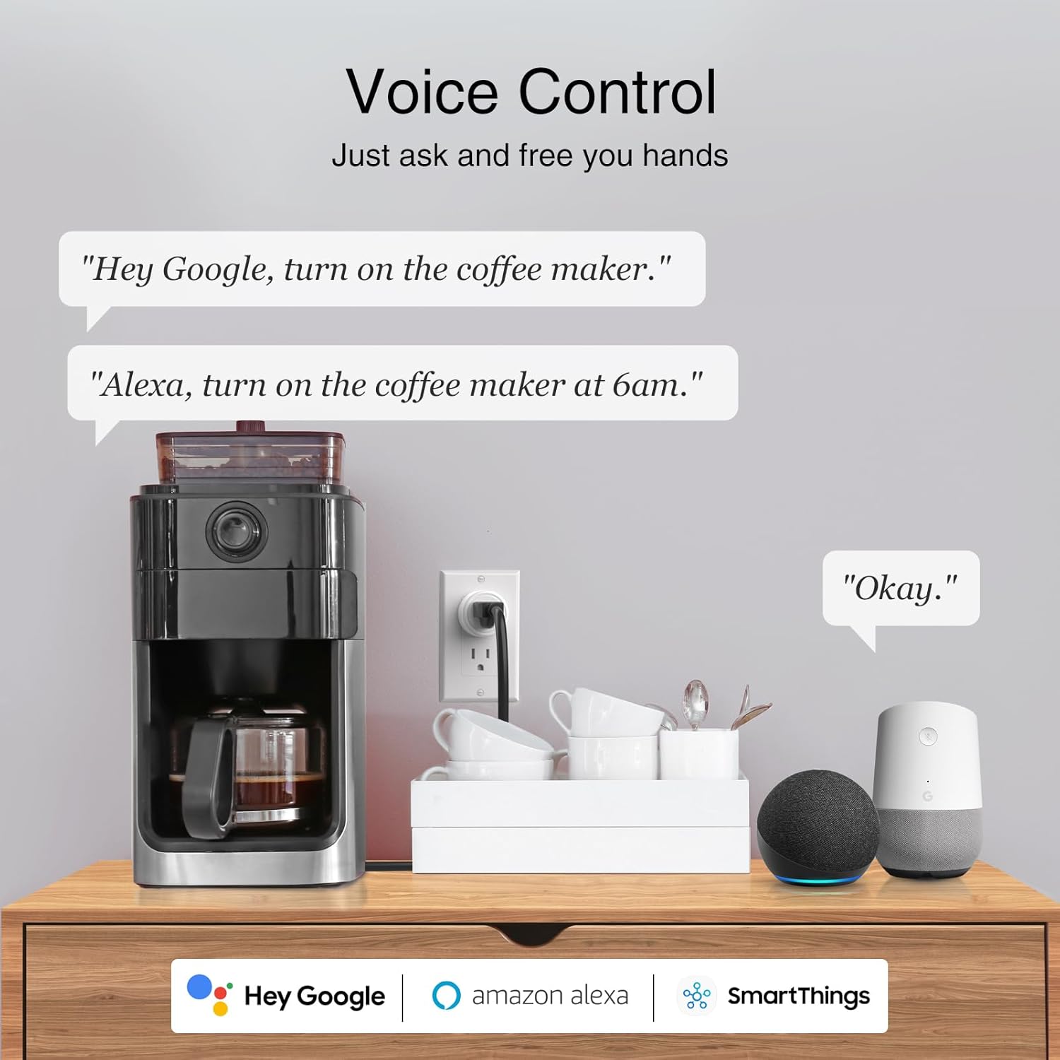 GHome Smart Plug, WiFi Smart Plugs Work with Alexa and Google Home, Smart Outlet