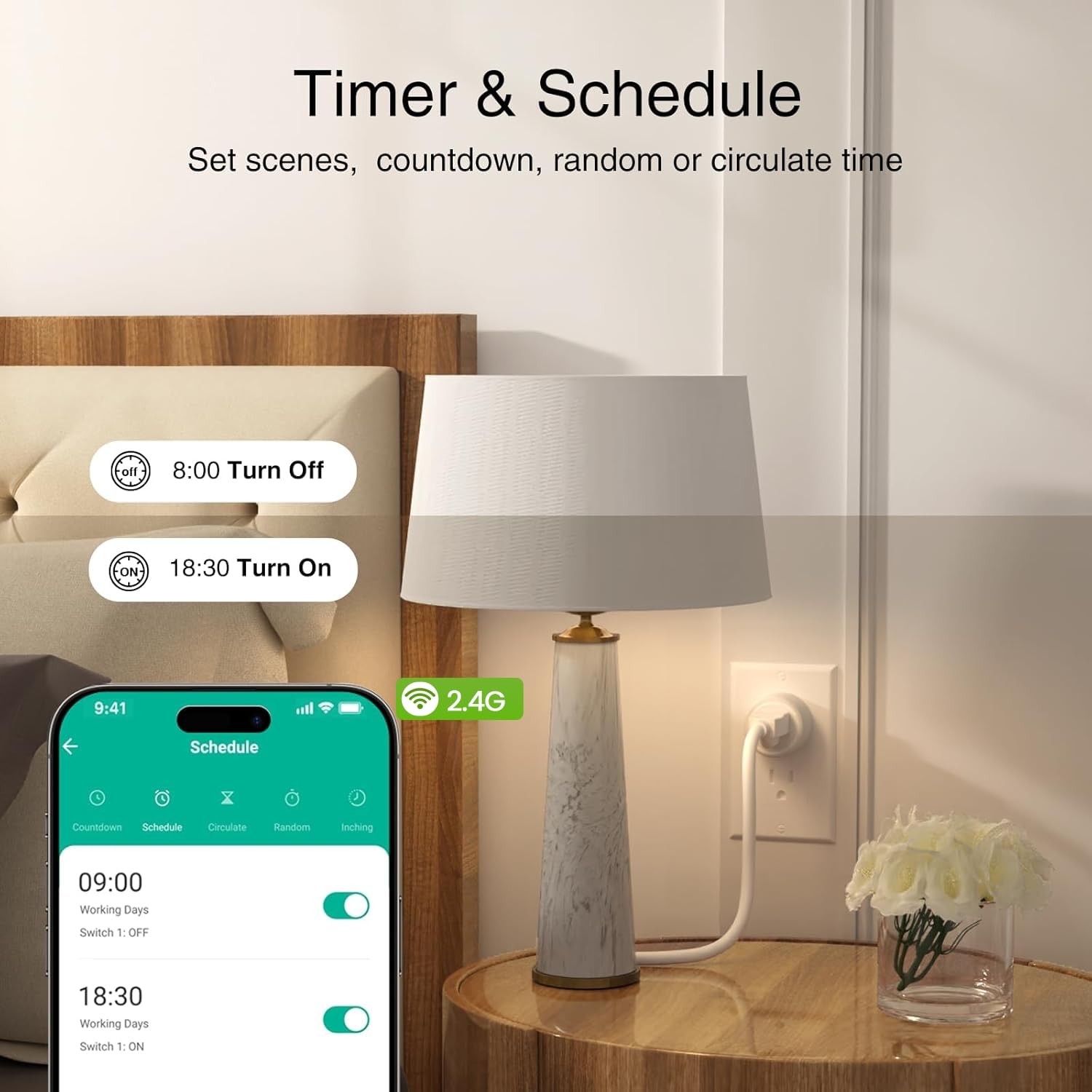 GHome Smart Plug, WiFi Smart Plugs Work with Alexa and Google Home, Smart Outlet
