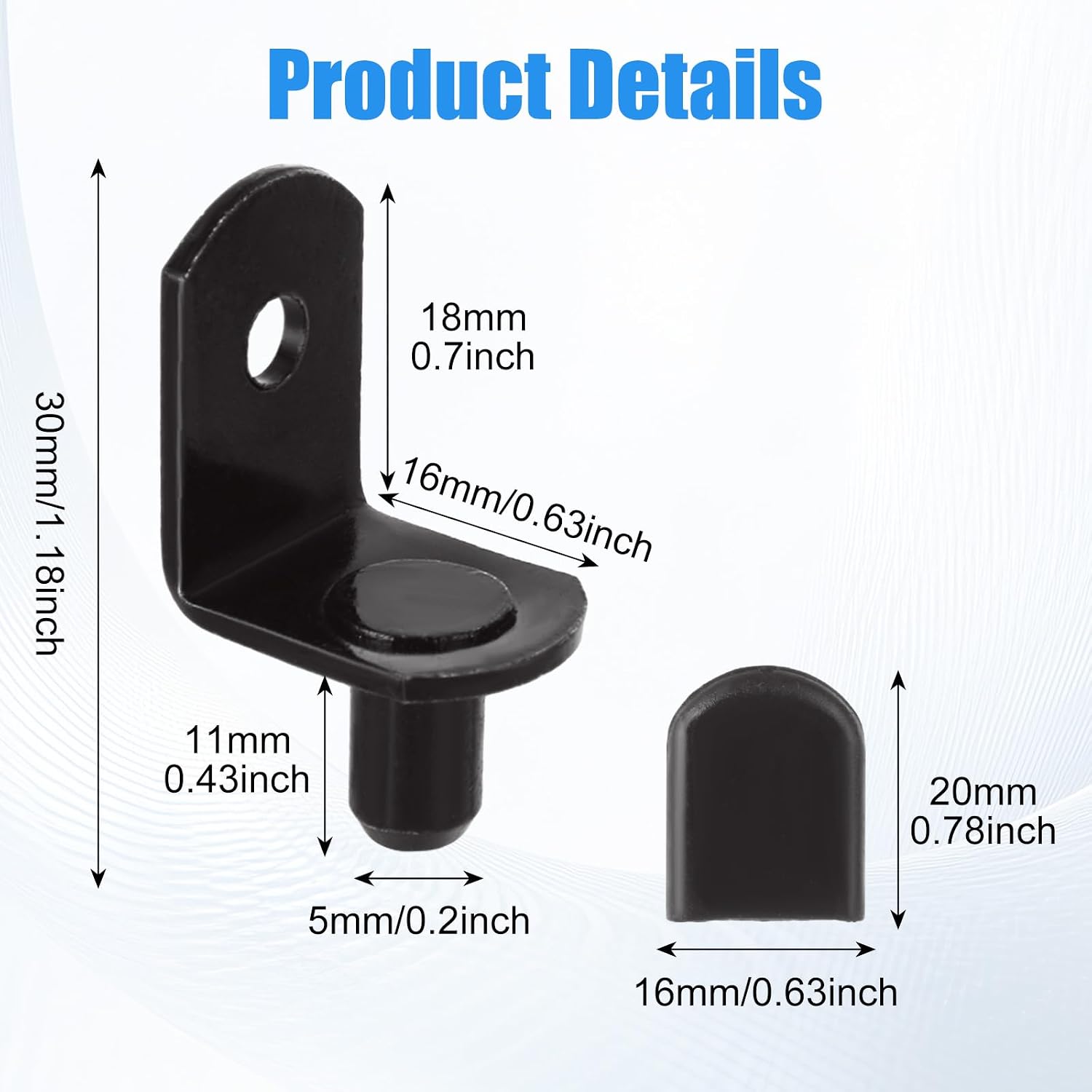 Black Cabinet Shelf Pegs - image 2