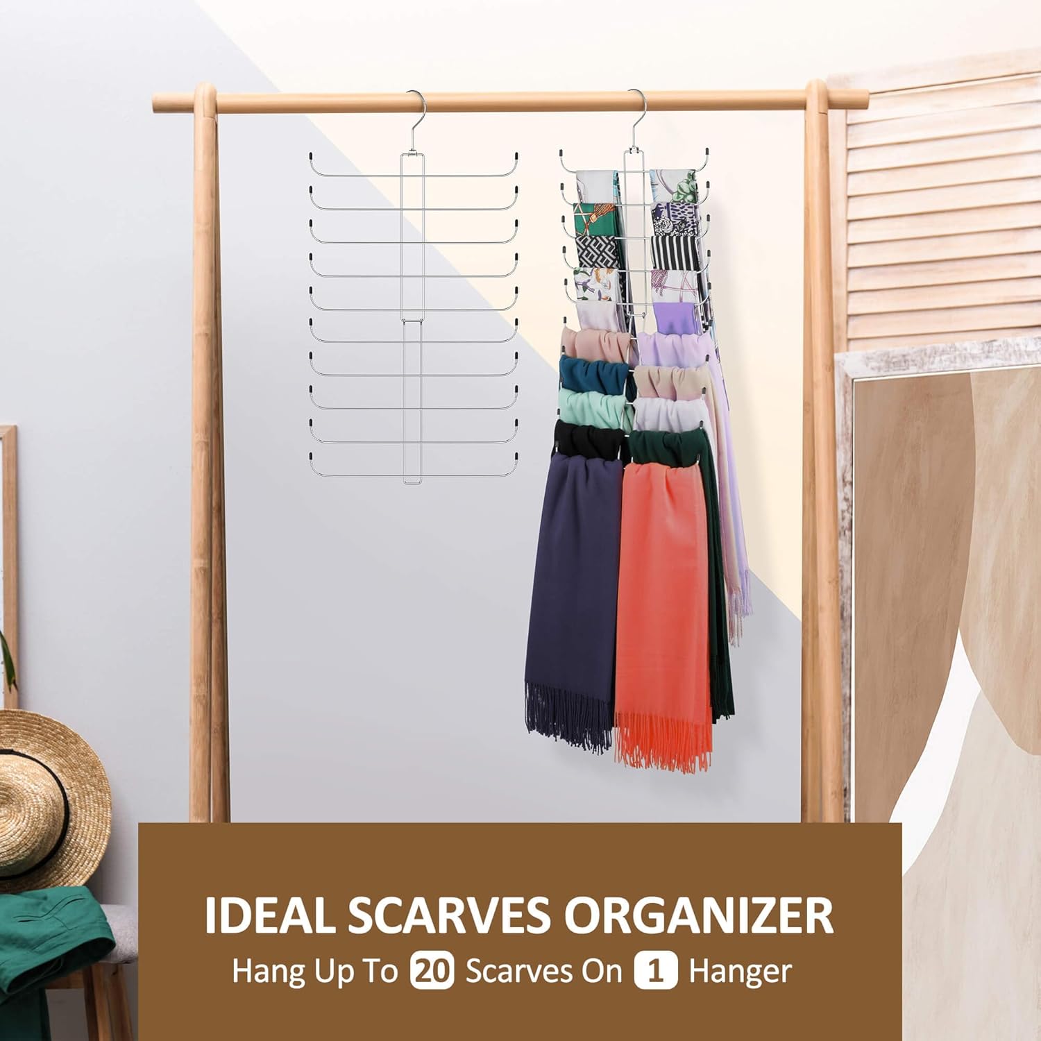 Space-Saving Metal Scarf Hanger - image 2