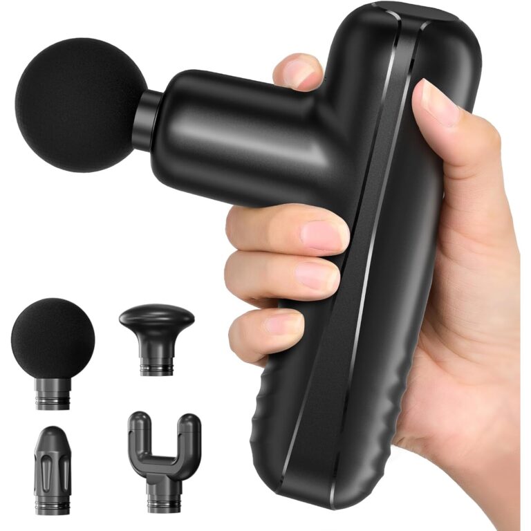 Compact Percussion Massage Gun with 5 Heads for Deep Tissue Relief