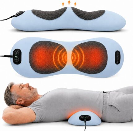 Ergonomic Lumbar Massager with Heat & Traction Relief