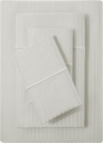 Deluxe Navy Blue Striped Microfiber Sheet Set - Hình 11