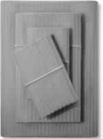 Deluxe Navy Blue Striped Microfiber Sheet Set - Hình 24