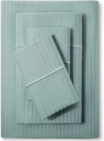 Deluxe Navy Blue Striped Microfiber Sheet Set - Hình 25