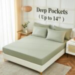 Soft Sage Green Microfiber Sheet Set - Hình 3