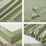 Soft Sage Green Microfiber Sheet Set - Hình 5