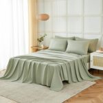 Soft Sage Green Microfiber Sheet Set - Hình 6