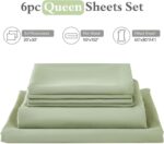 Soft Sage Green Microfiber Sheet Set - Hình 7