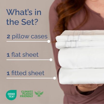 Luxurious White Microfiber Sheet Set - Hình 2