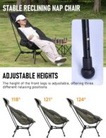 Lightweight Black Reclining Camp Chair - Hình 3