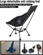 Lightweight Black Reclining Camp Chair - Hình 6