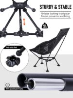 Lightweight Black Reclining Camp Chair - Hình 7