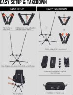 Lightweight Black Reclining Camp Chair - Hình 8